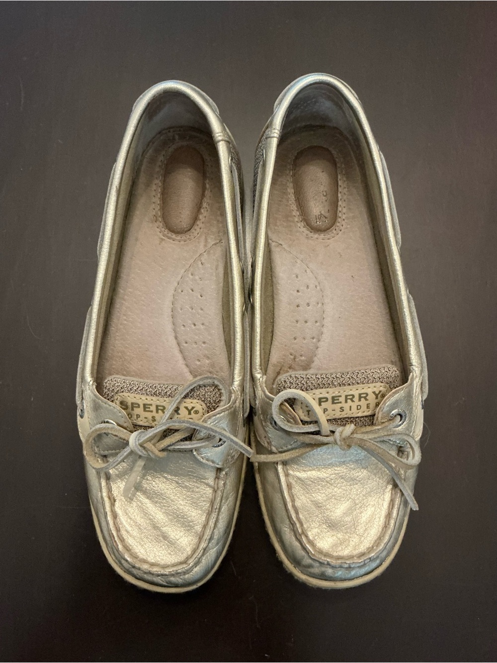 Sperry Metallic Gold Slip-On Moccasins - Women's